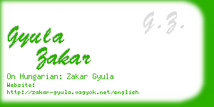 gyula zakar business card